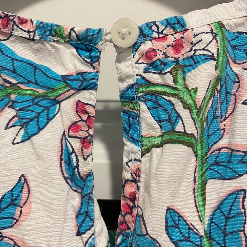 J. Crew Factory S Floral Top Boho Peasant Cotton Puff Sleeve Cottagecore 056 - Picture 6 of 8
